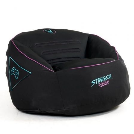 Woxter Puff Stinger Gaming GM26-114 con Relleno - Azul y Negro, Tela Antimanchas, Doble Costura